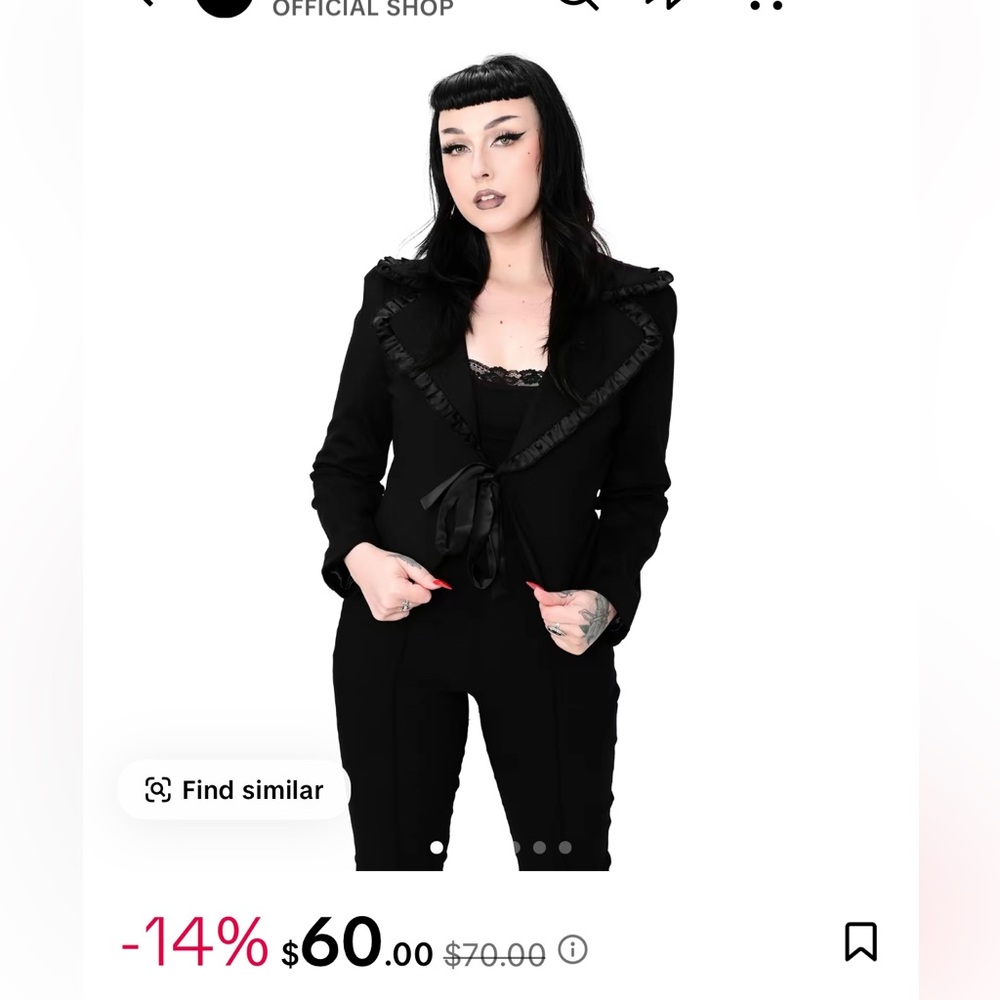 Foxblood -Ophelia black blazer jacket